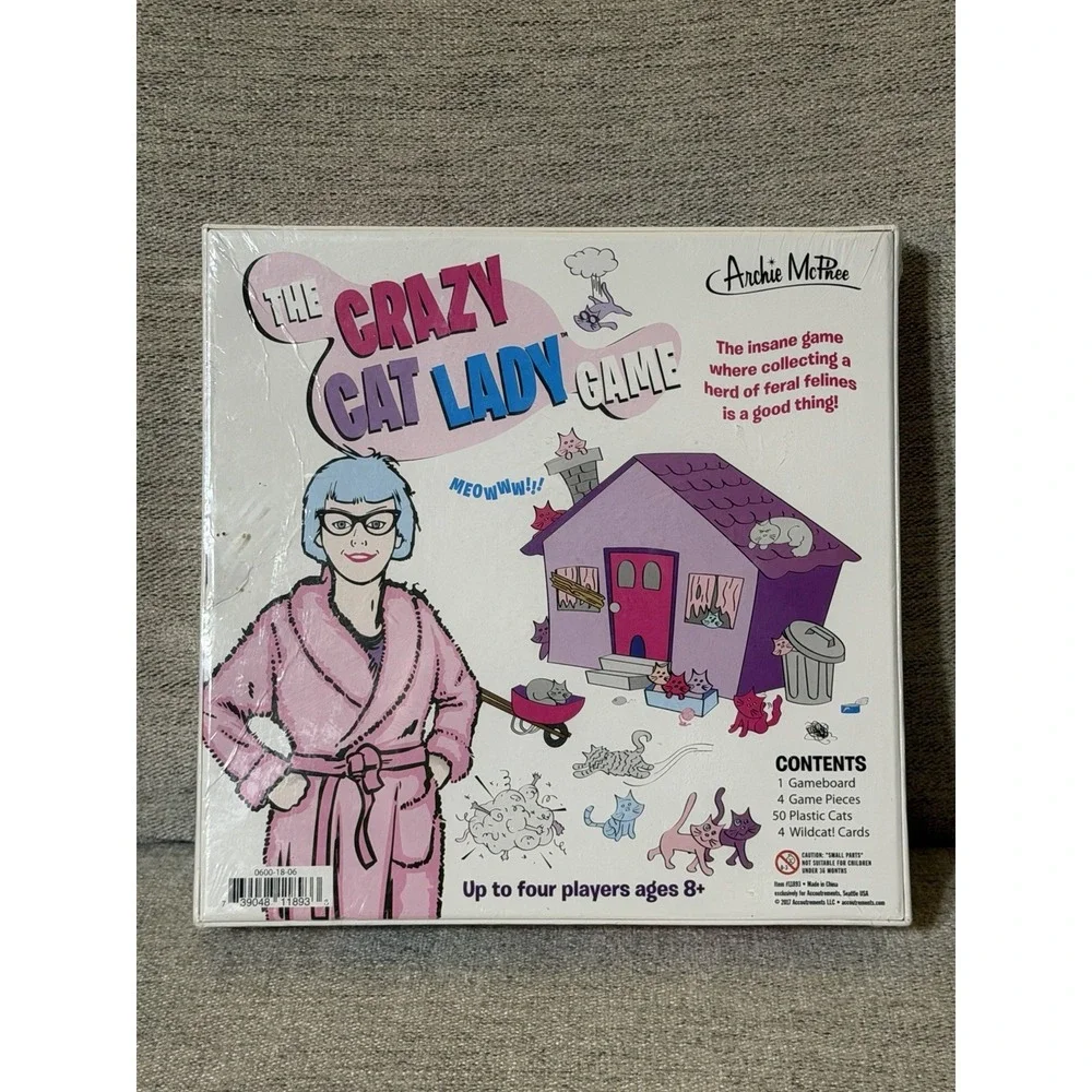 The Crazy Cat Lady Game Sealed Archie McPhee Funny Cat Board Game Rare